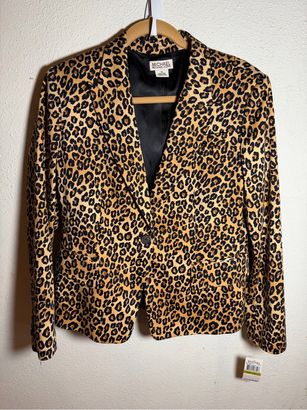 Michael Kors Leopard Print Blazer in Tan and Black